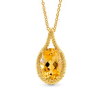 Rope Style Solitaire Drop Pendant