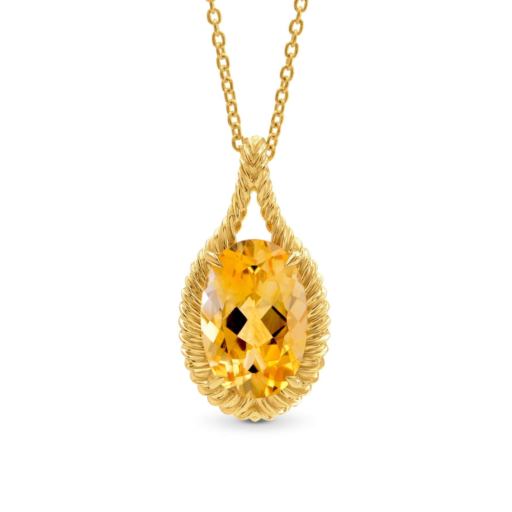 Rope Style Solitaire Drop Pendant