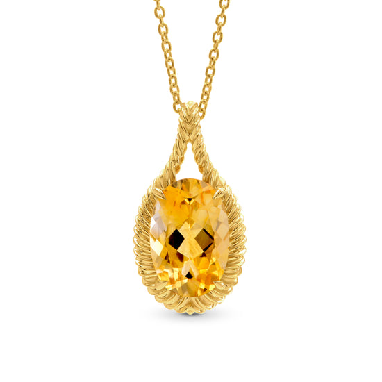 Rope Style Solitaire Drop Pendant