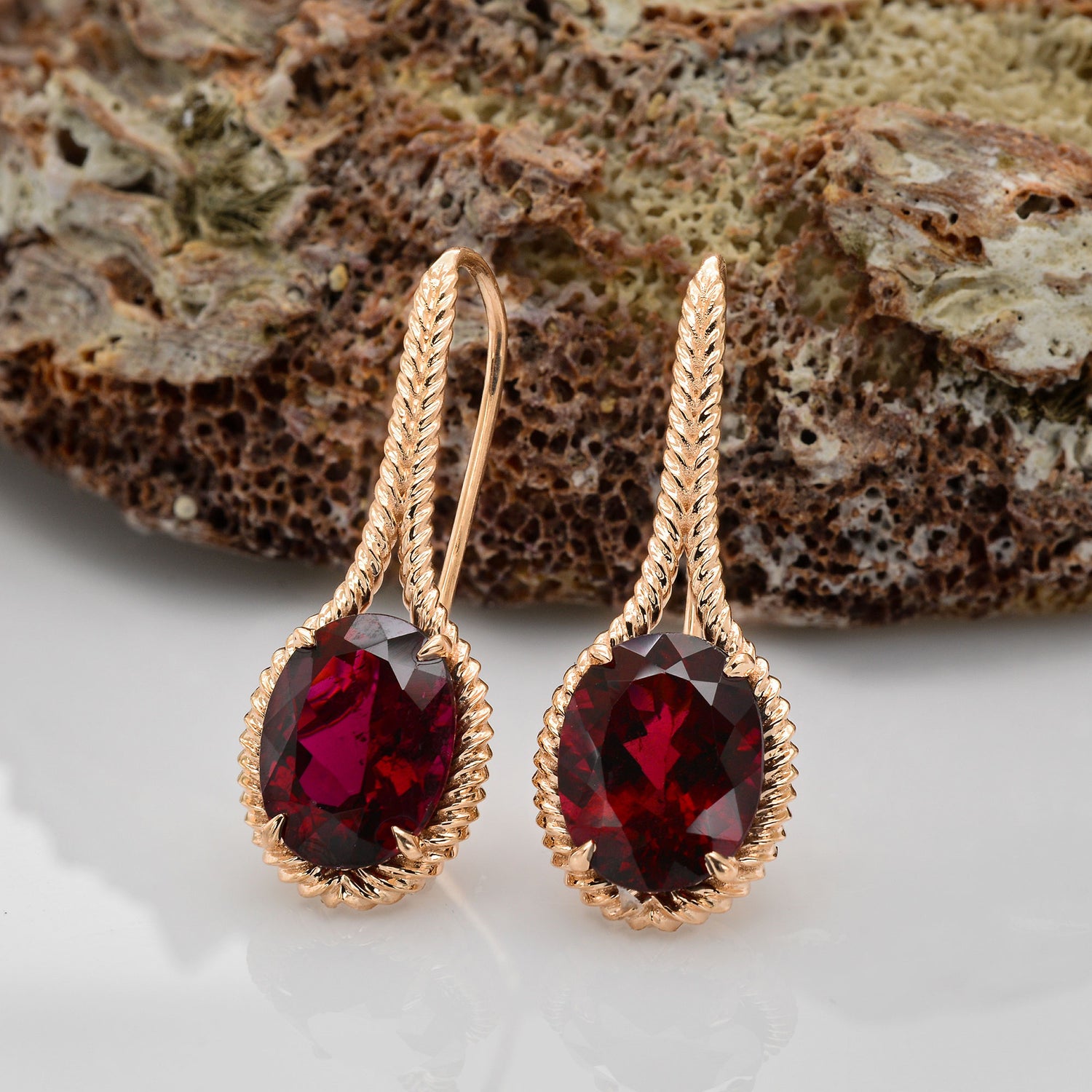 Rope Style Solitaire Drop Earrings Settings - 3