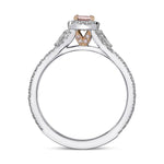 Halo, Pear & Pink Diamond Ring Setting - 2