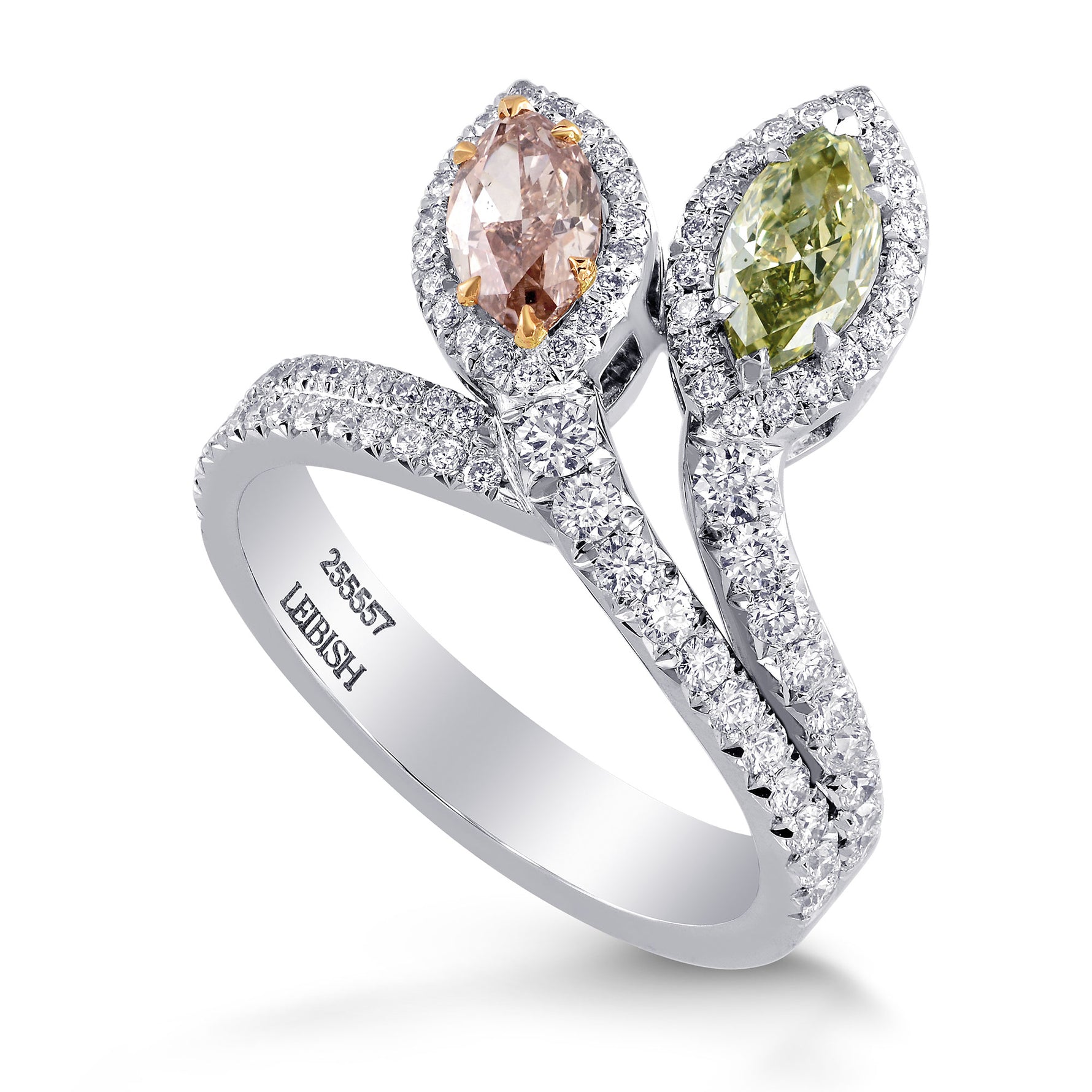 Two Stone Double Shank Halo Ring Setting - 3