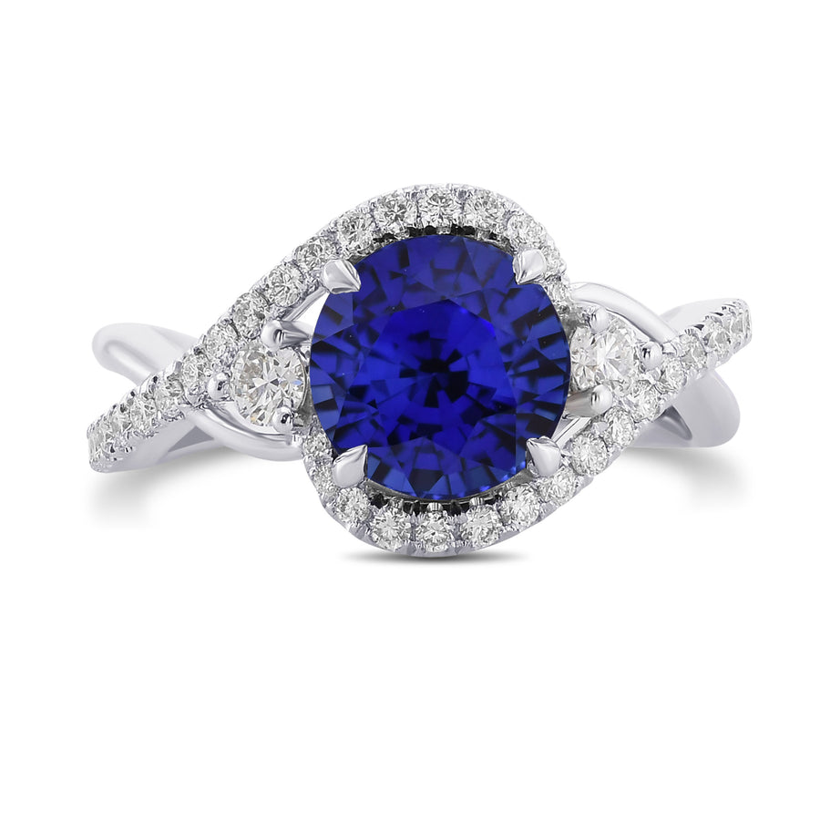 Halo Three-Stone Diamond Ring Setting