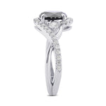 Halo Three-Stone Diamond Ring Setting - 3