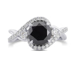 Halo Three-Stone Diamond Ring Setting - 2
