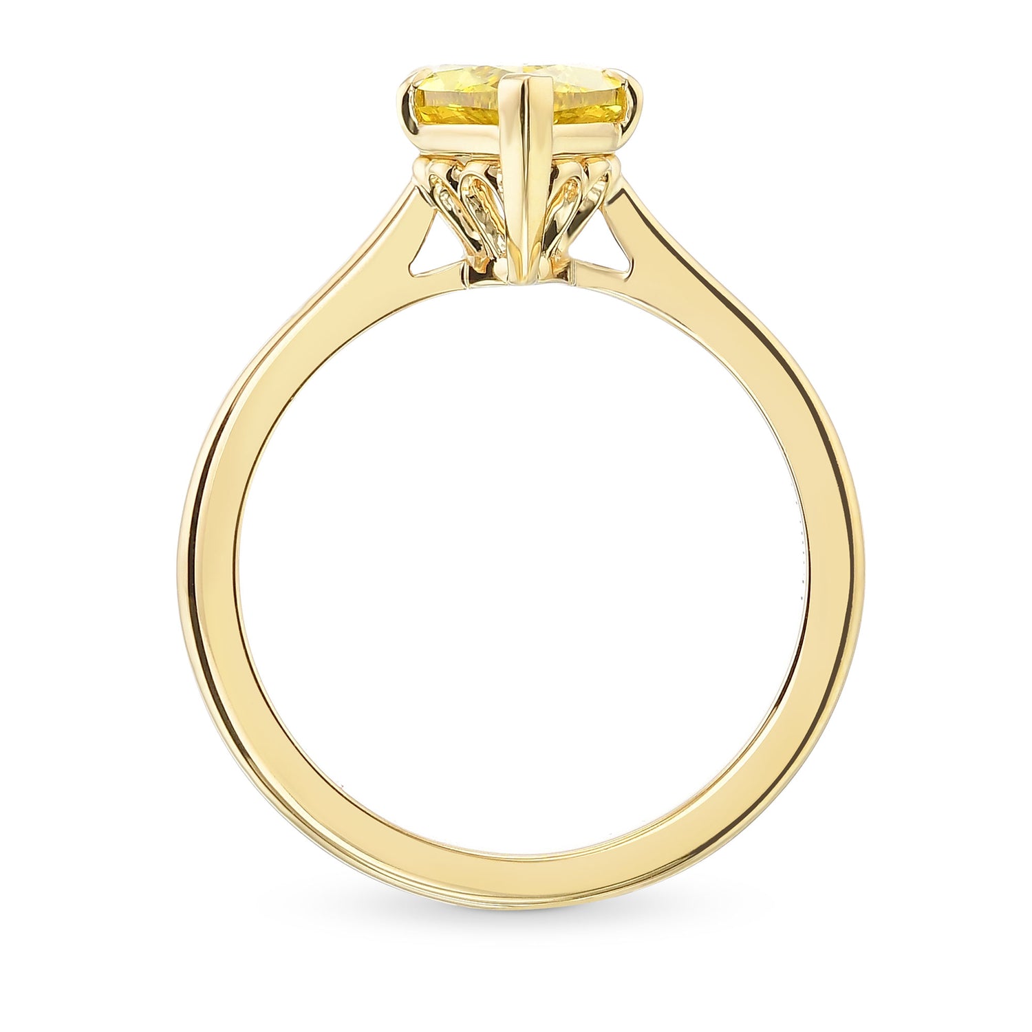 Fancy Deep Brownish Greenish Yellow Pear Diamond Solitaire Ring