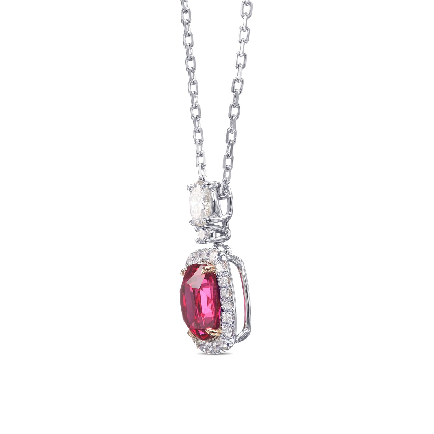 Oval Drop Halo Pendant Setting - 2