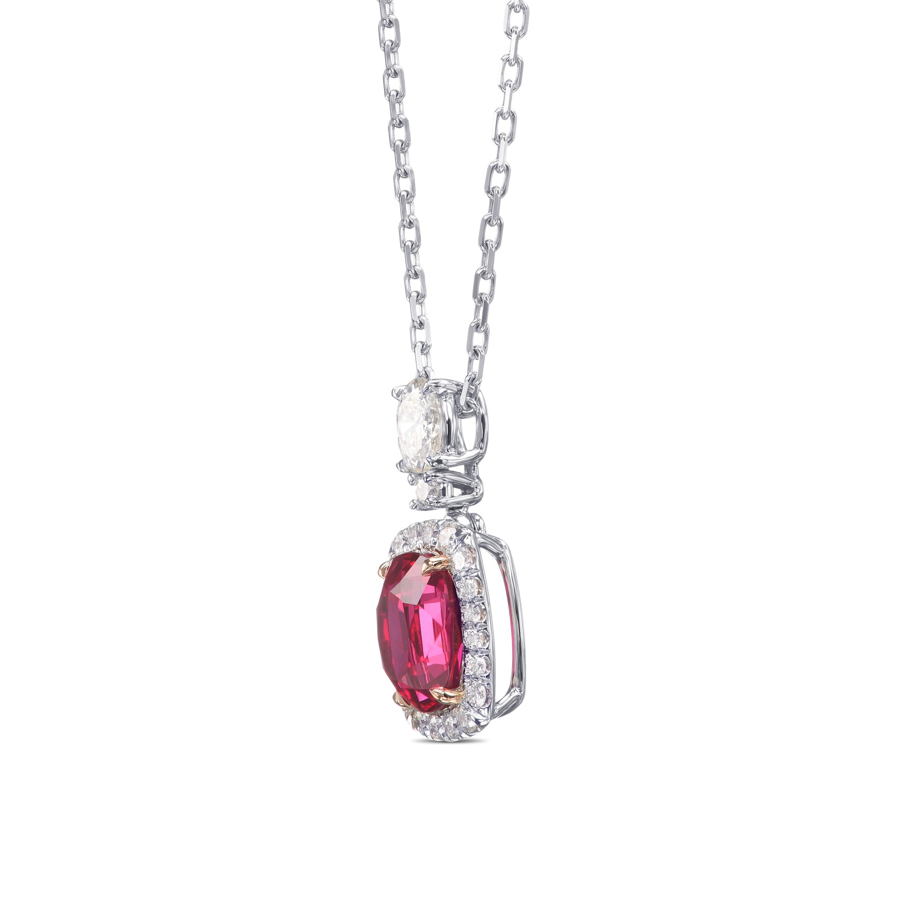 Oval Drop Halo Pendant Setting - 2