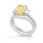 Engagement Trapezoid Side Stone and Wedding Ring Setting - 3