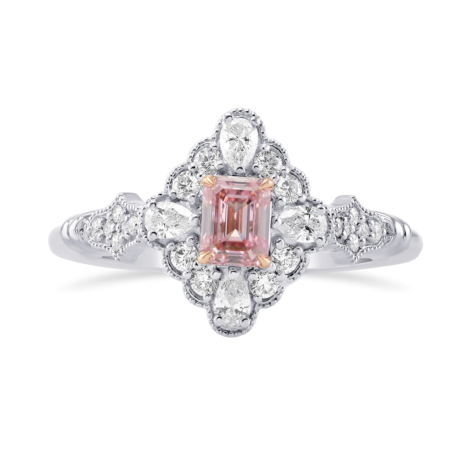 Extraordinary Diamond Millgrain Ring Setting