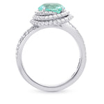 Round Triple Halo Diamond Designer Ring Setting - 2