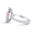Extraordinary Pink Halo and Marquise Diamond Dress Ring Setting - 4