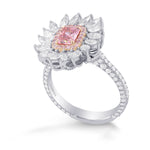 Extraordinary Pink Halo and Marquise Diamond Dress Ring Setting - 3