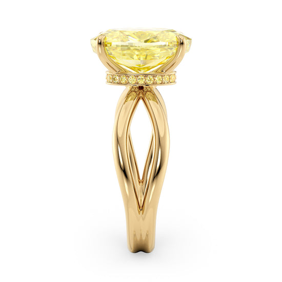 Hidden Halo Bowed Shank Setting - 3