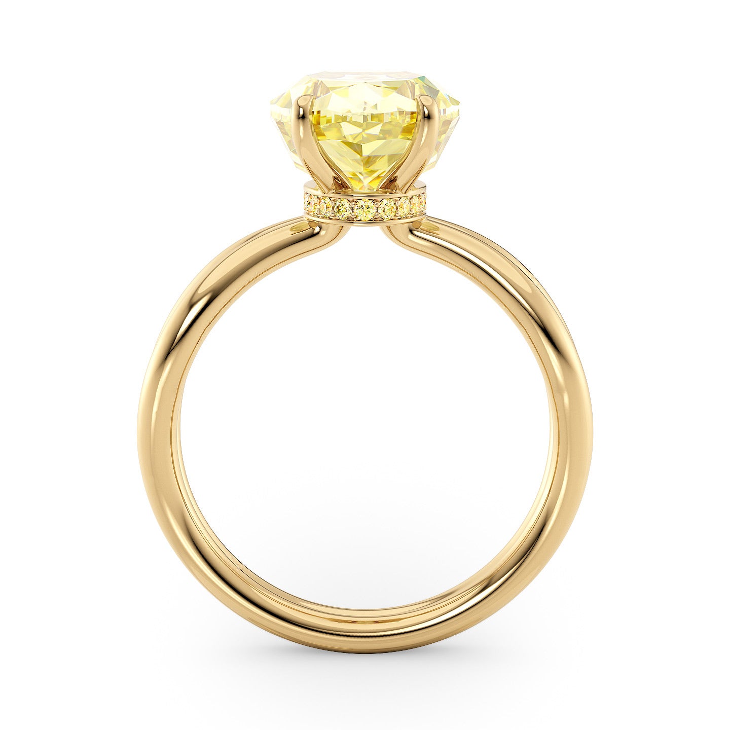 Hidden Halo Bowed Shank Setting - 2