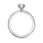 Fancy Orangy Pink Round Side Stone Diamond Ring