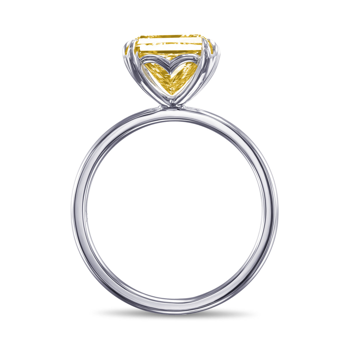 Heart Shape Undercarriage Solitaire Ring Setting - 4