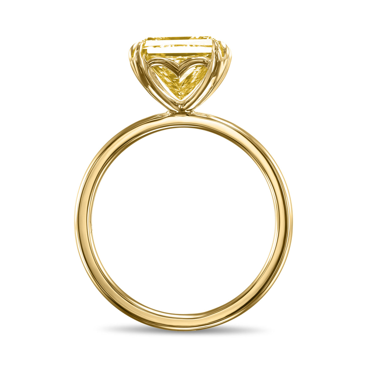 Heart Shape Undercarriage Solitaire Ring Setting - 2