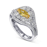Extraordinary Pear and Brilliant Diamond Halo Ring Setting - 3