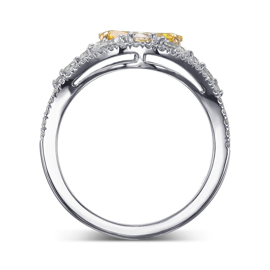 Extraordinary Pear and Brilliant Diamond Halo Ring Setting - 2