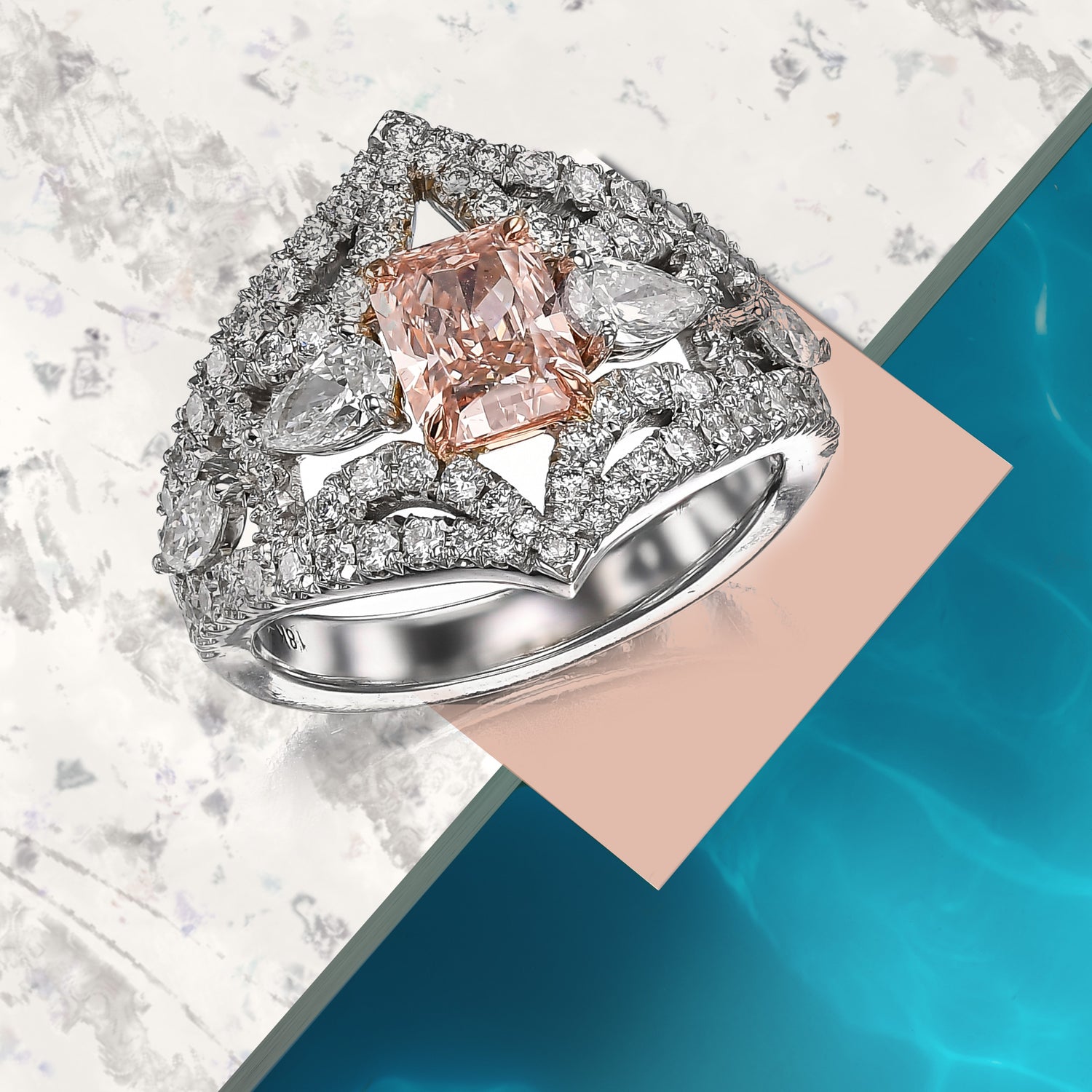 Couture Marquise, Pear and Brilliant Diamond Ring Setting - 4