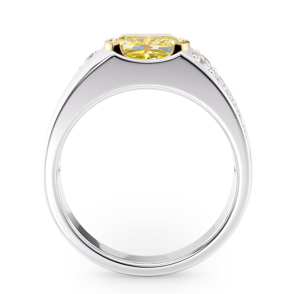 Half Bezel Men's Ring Setting - 2