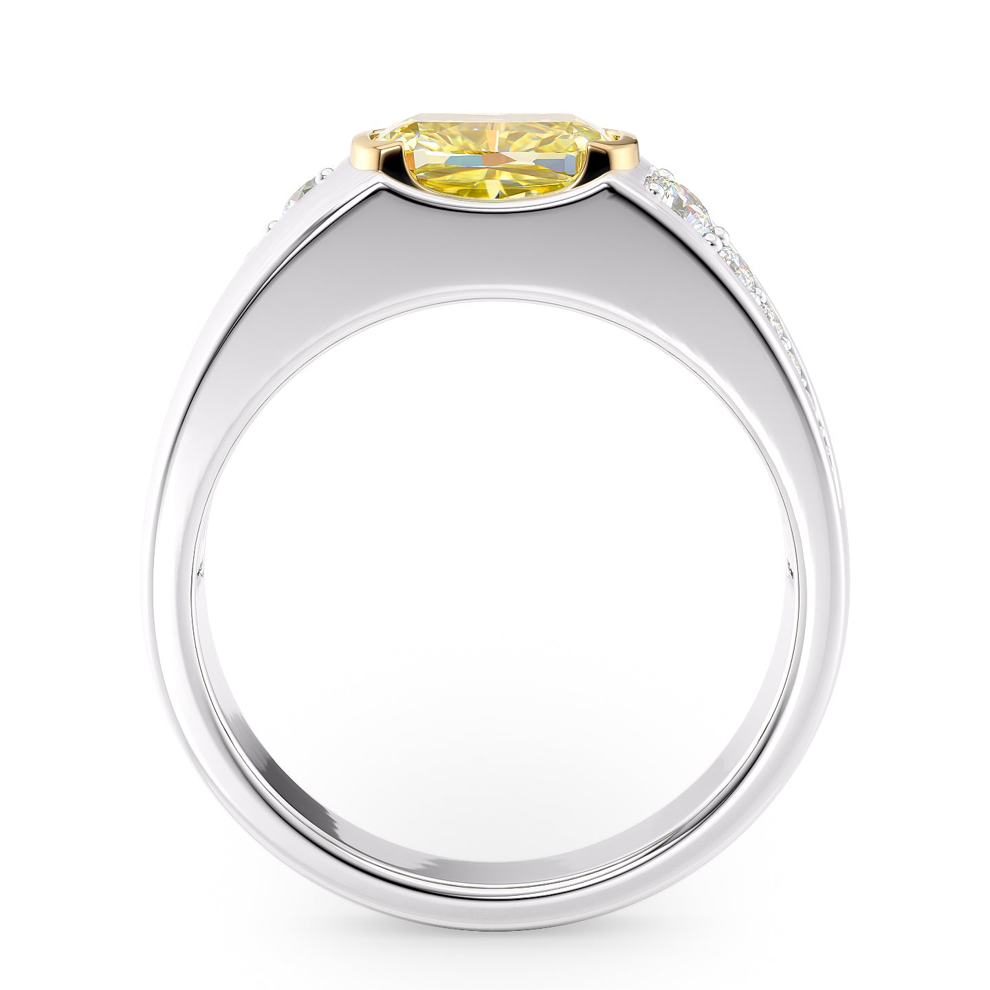 Half Bezel Men's Ring Setting - 2