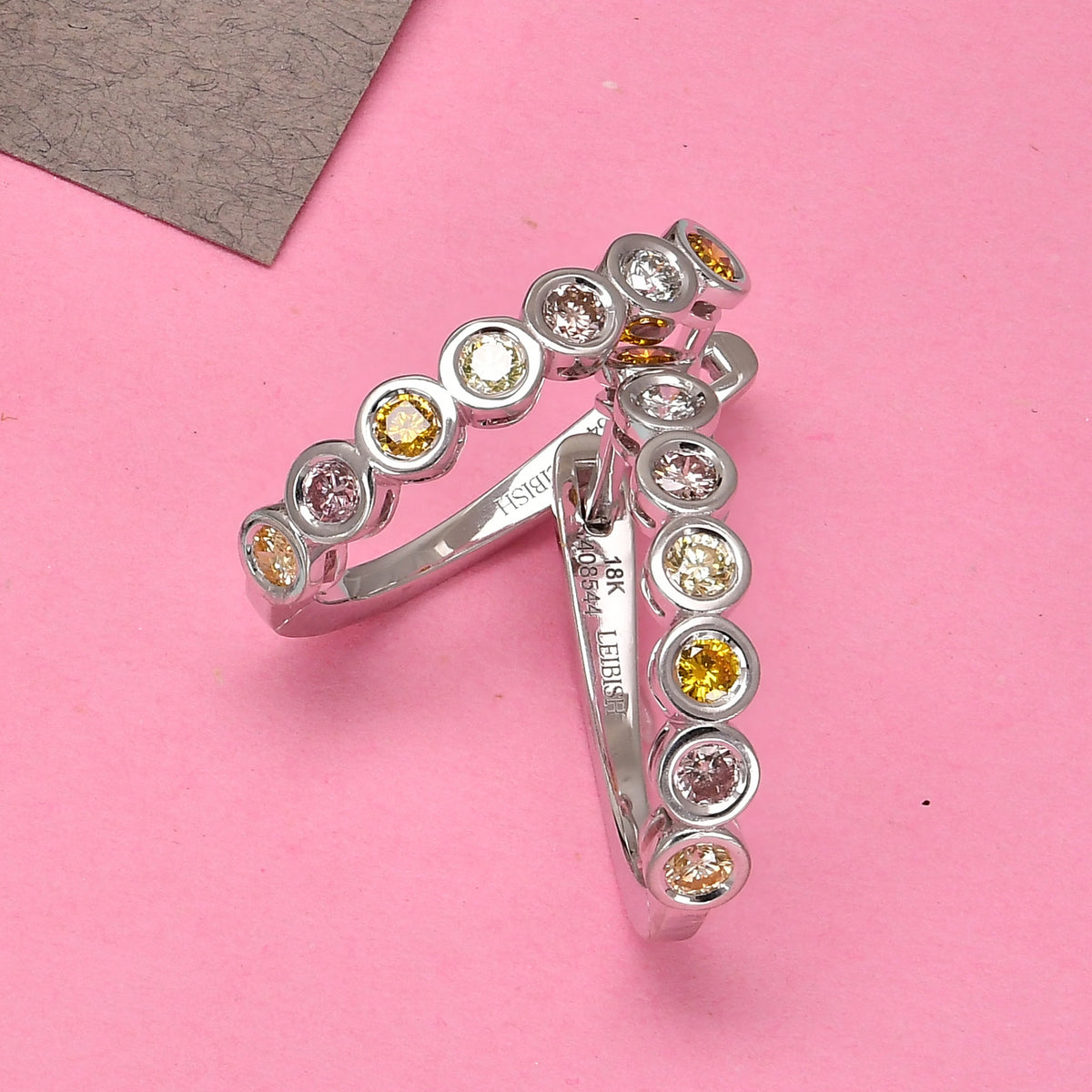 Multicolor Round Diamond Hoop Earrings