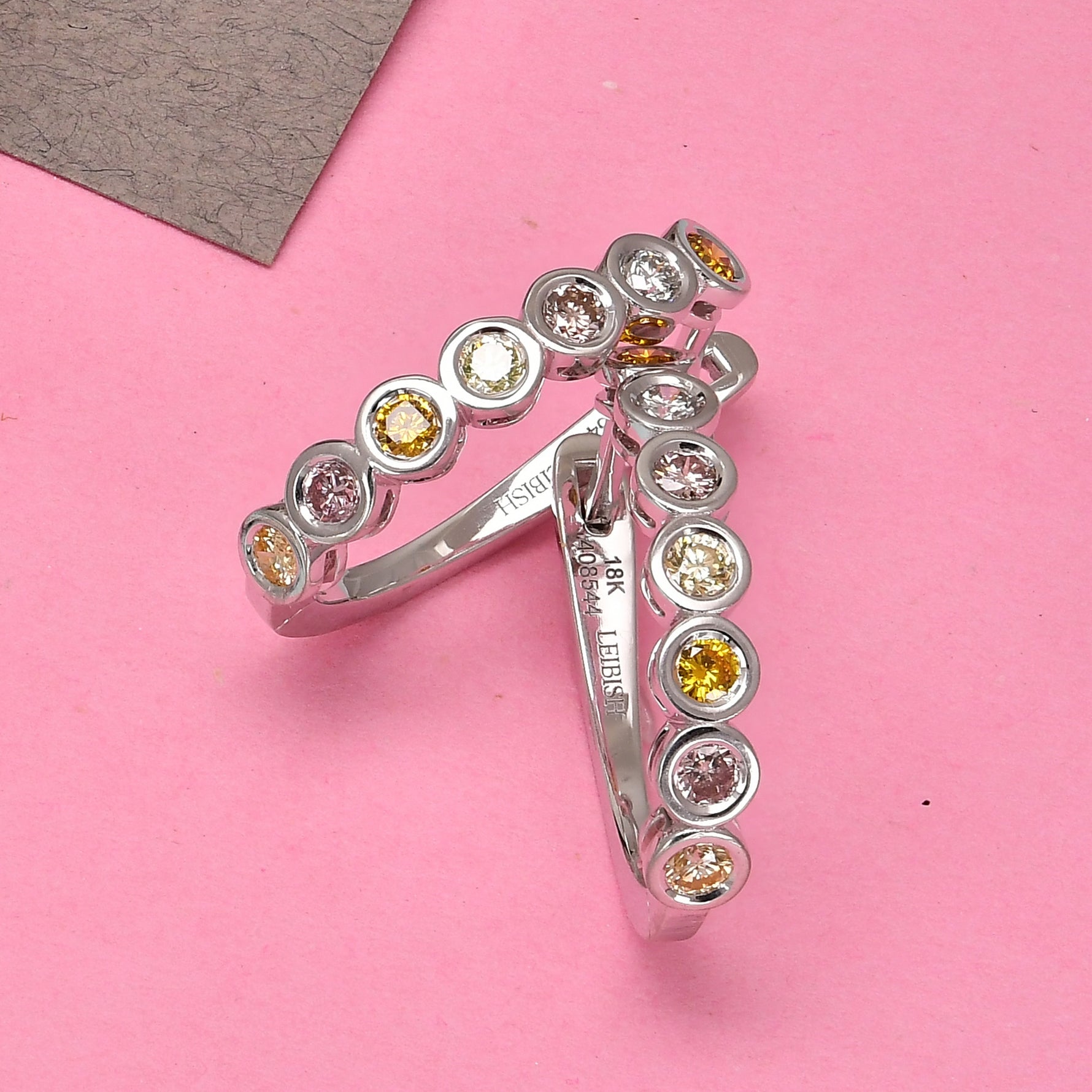 Multicolor Round Diamond Hoop Earrings
