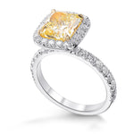 Fancy Yellow Radiant Diamond Halo Ring