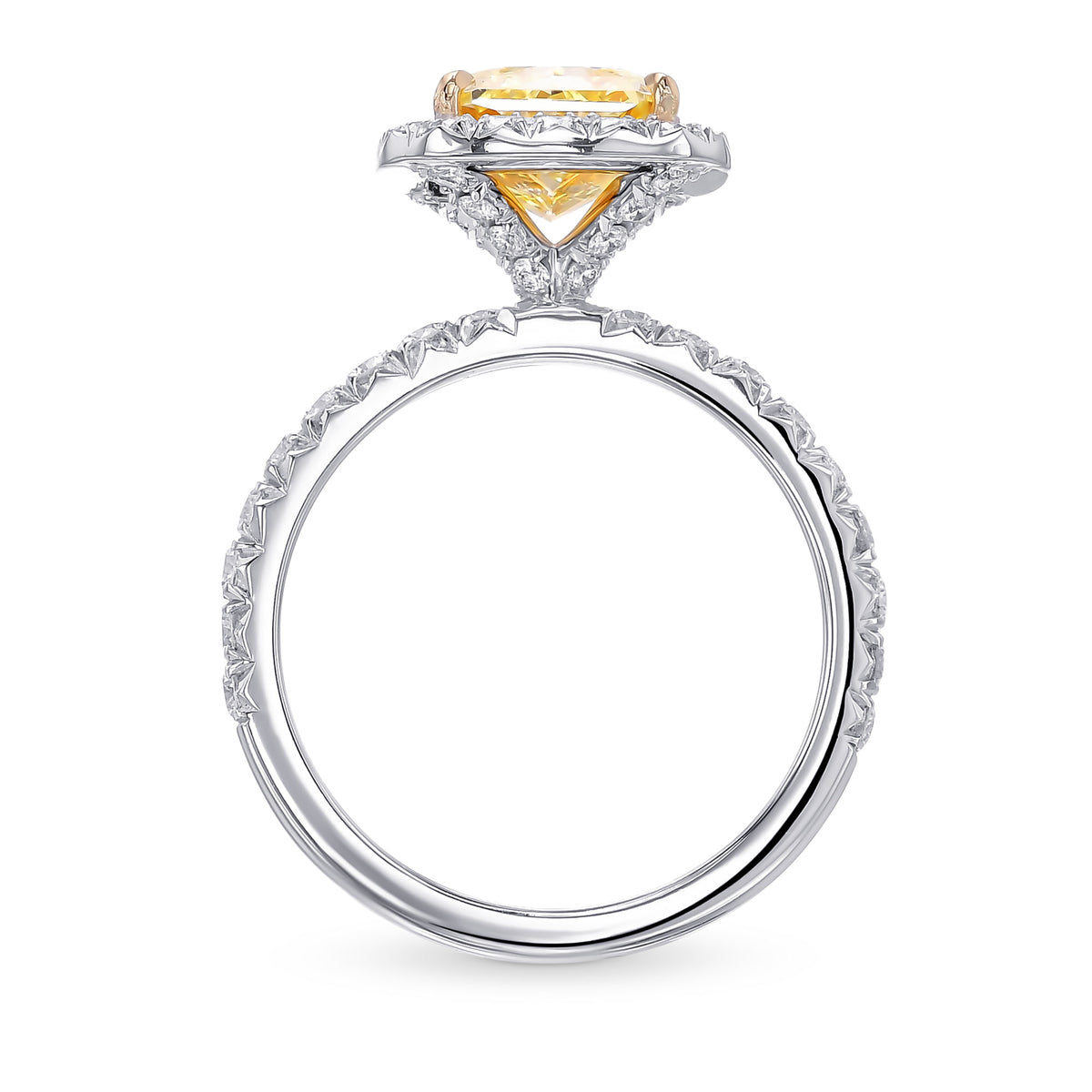 Fancy Yellow Radiant Diamond Halo Ring