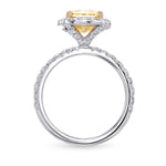 Fancy Yellow Radiant Diamond Halo Ring