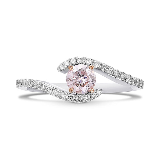 Fancy Light Pink Round Diamond Side Stone Ring