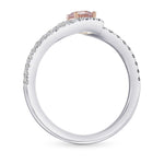 Fancy Light Pink Round Diamond Side Stone Ring