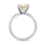 Light Yellow Cushion Diamond Solitaire Ring