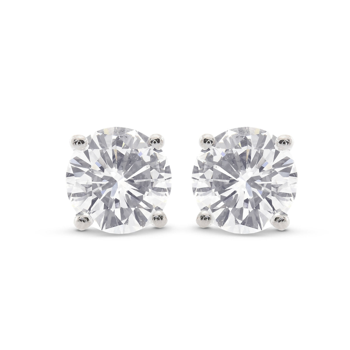 Round Brilliant Diamond Stud Earrings