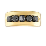 Natural Fancy Black Five Stone Diamond Band Ring