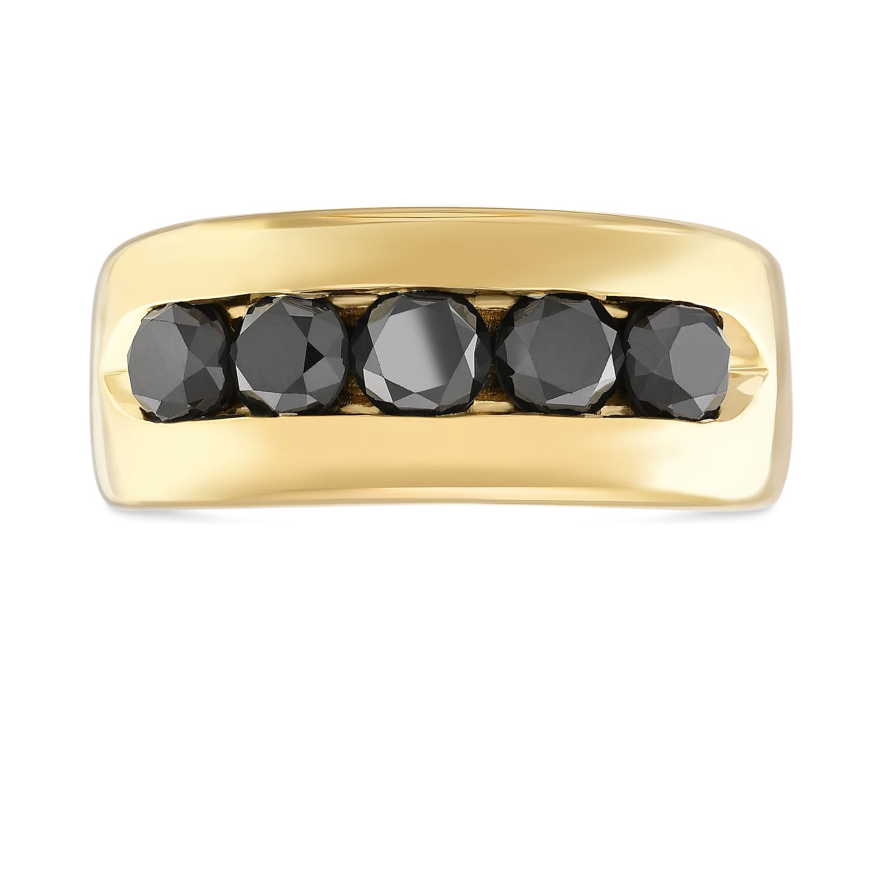 Natural Fancy Black Five Stone Diamond Band Ring