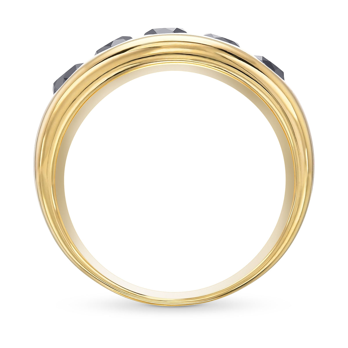 Natural Fancy Black Five Stone Diamond Band Ring