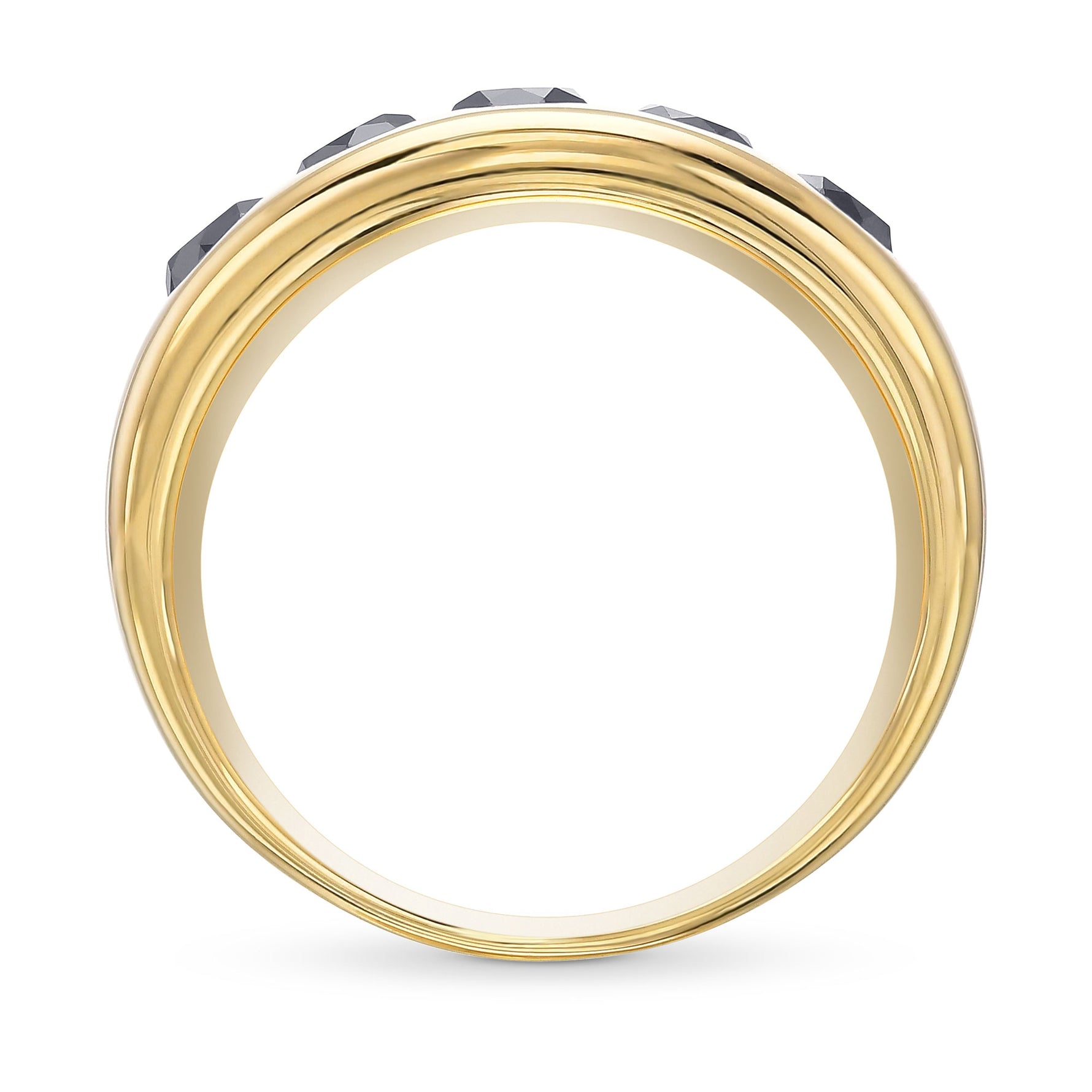 Natural Fancy Black Five Stone Diamond Band Ring