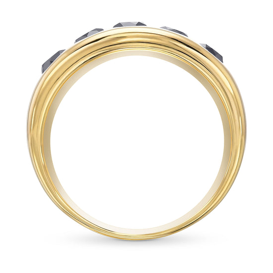 Natural Fancy Black Five Stone Diamond Band Ring