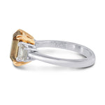Fancy Orange Brown Emerald Cut Diamond Engagement Ring
