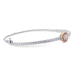 Fancy Pink Cushion Halo Diamond Bangle 