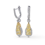 Extraordinary Fancy Light Yellow Drop Diamond Earrings