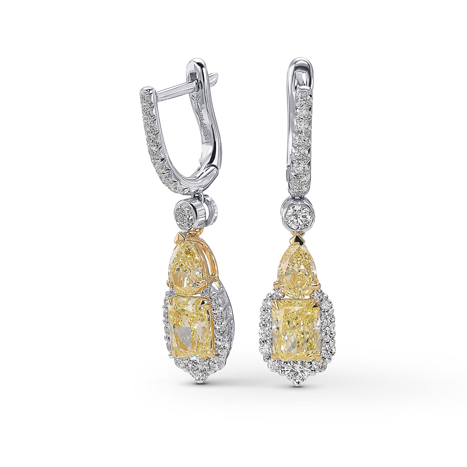 Extraordinary Fancy Light Yellow Drop Diamond Earrings