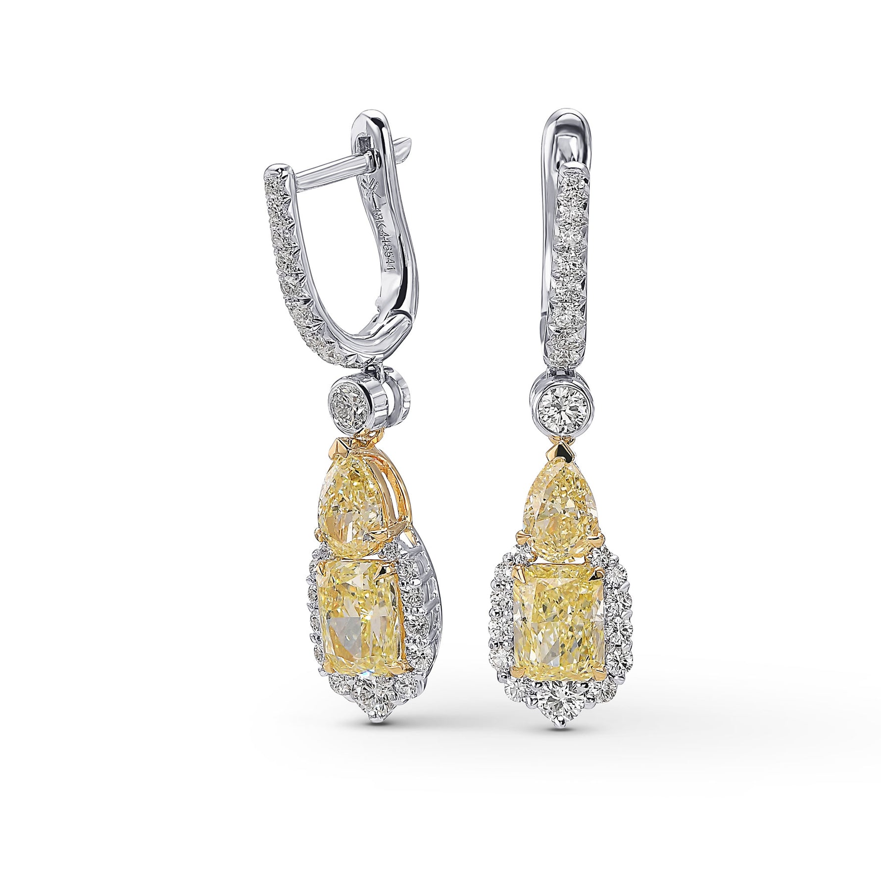 Extraordinary Fancy Light Yellow Drop Diamond Earrings