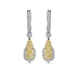 Extraordinary Fancy Light Yellow Drop Diamond Earrings