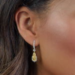 Extraordinary Fancy Light Yellow Drop Diamond Earrings