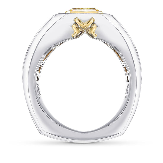 Fancy Yellow Radiant Diamond Men's Ring