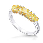Fancy Yellow Heart shape Diamond Band Ring